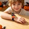 Cat Snap Bracelets Halloween Glitter Felt Slap Bracelet Cartoon Pumpkin Skull Spider Easy To Wear Wristbands Band Party Favors for Kids Adults