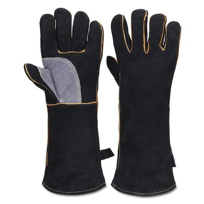 Extrem feuer- und hitzebeständige Handschuhe, Leder mit Kevlar-Naht, perfekt für Kamin, Ofen, Backofen, Grill, Schweißen