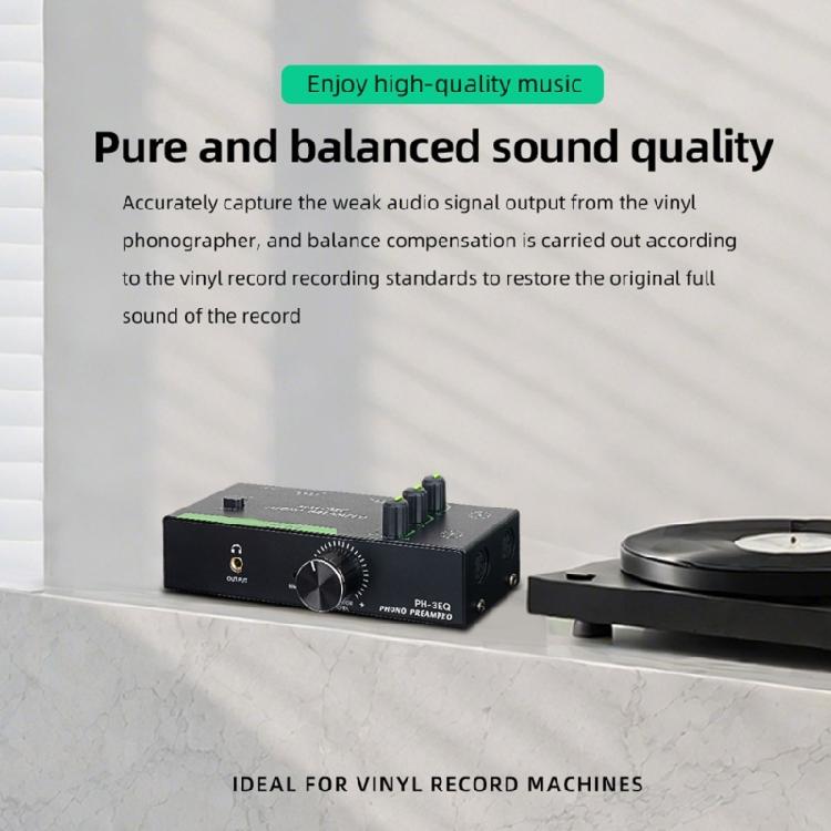 Studio Quality MM MCs Compatible Record Player Preamp With Balanced 5 Pin XLRs Port And Metal Housing Construction