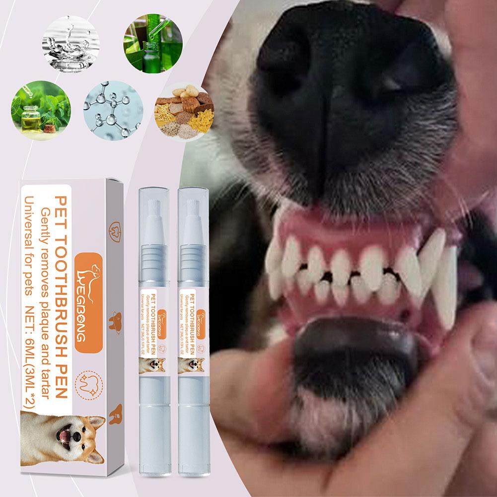 Gel per la Pulizia dei Denti del Cane Riparazione dei Denti Pulitore per Spazzolatura dei Denti Cura Orale per Cani Gatti Rimuovi Odori e Macchie Rinfrescante per l'Alito degli Animali Domestici