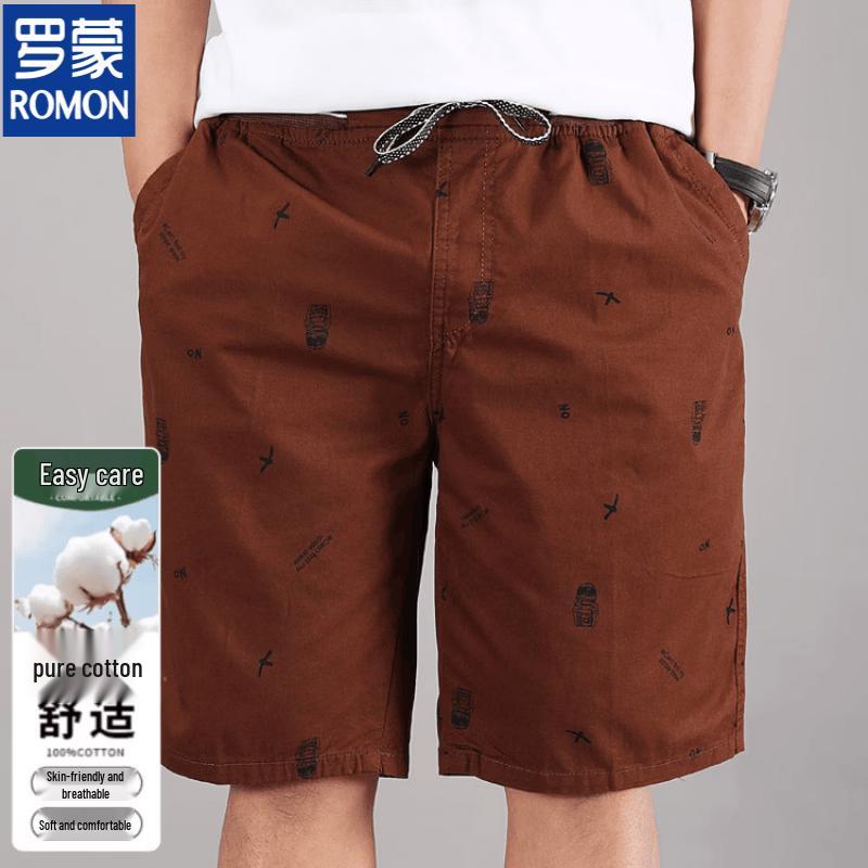 ROMON Men s Cotton Casual Mid-Length Shorts L кофейный