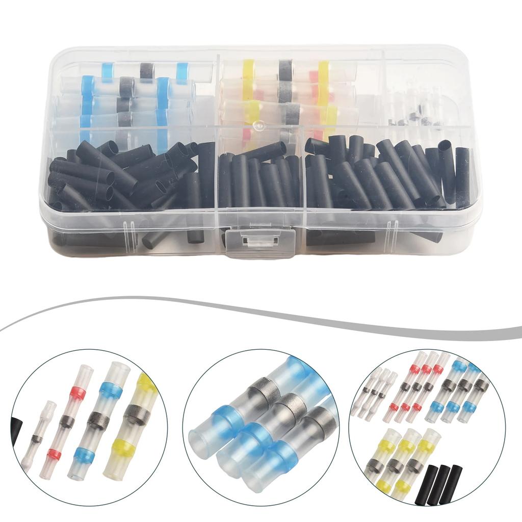2025 Brand New Connectors 100pcs Sleeve Wire Solder Waterproof Butt Terminals Efficient Greater Pul Heat Shrink