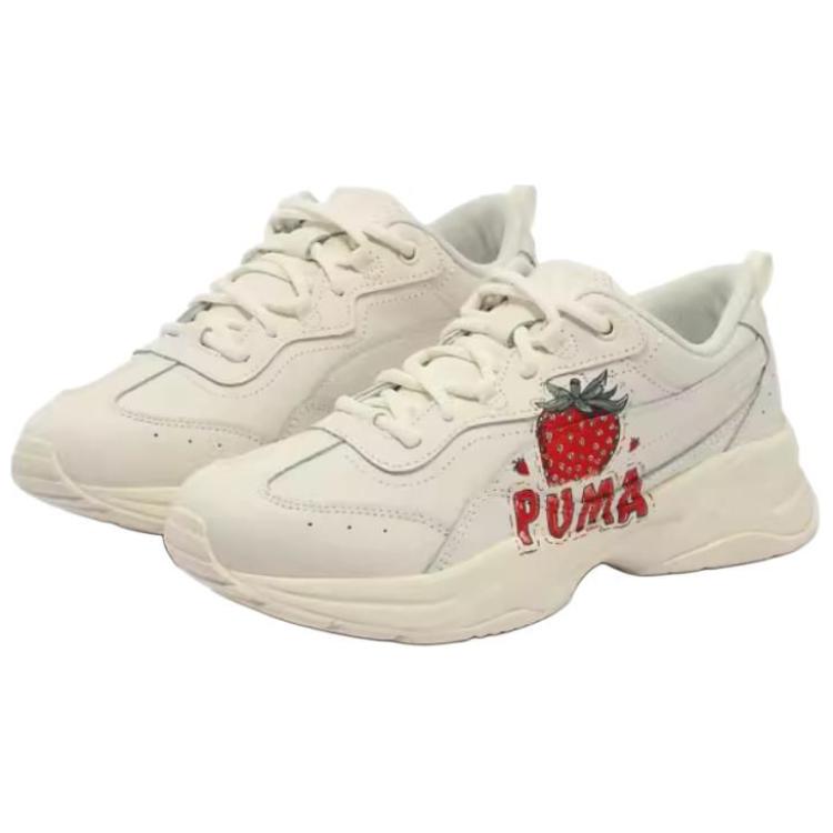 Puma Cilia Strawberry Retro Comfortable Low-Top Lifestyle Shoes Women sneaker Beige 403079-01