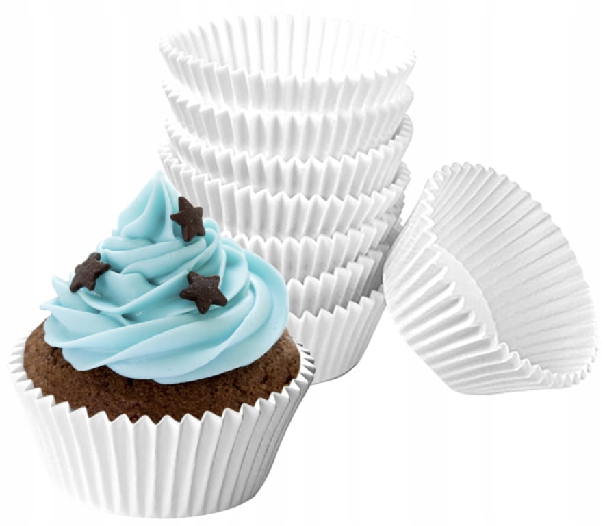 Paper muffin and cupcake liners, 50 pieces, white