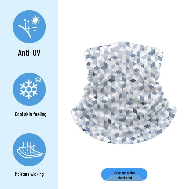 Dětský letní kreslený nákrčník z ledového hedvábí - UV ochrana a multifunkční šátek na hlavu pro cyklistiku