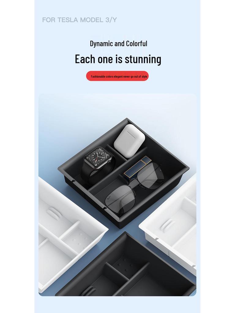 Silicone Ice Box for Tesla Model 3/Y Center Console Storage