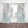 2pcs- Pure white and blue feather polyester curtains, pole bag curtains 42 * 84, bedroom, living room, family room decoration