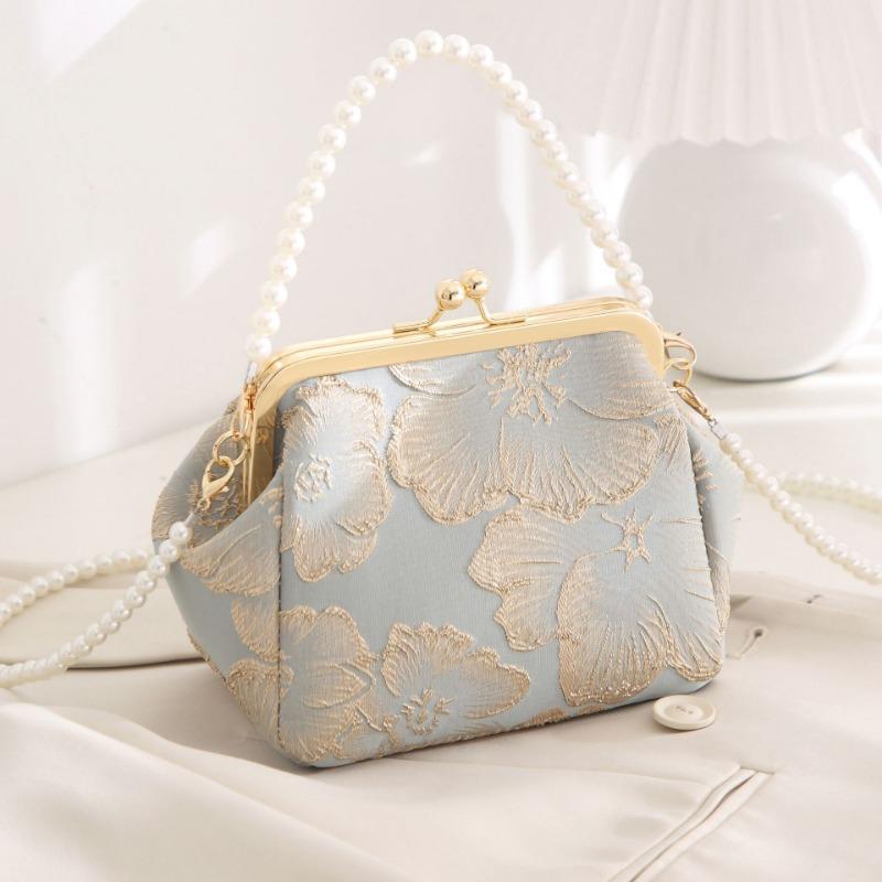 Women's bag new simple and elegant Hanfu bag Chinese antique hand-held cheongsam bag single shoulder crossbody shell bag
