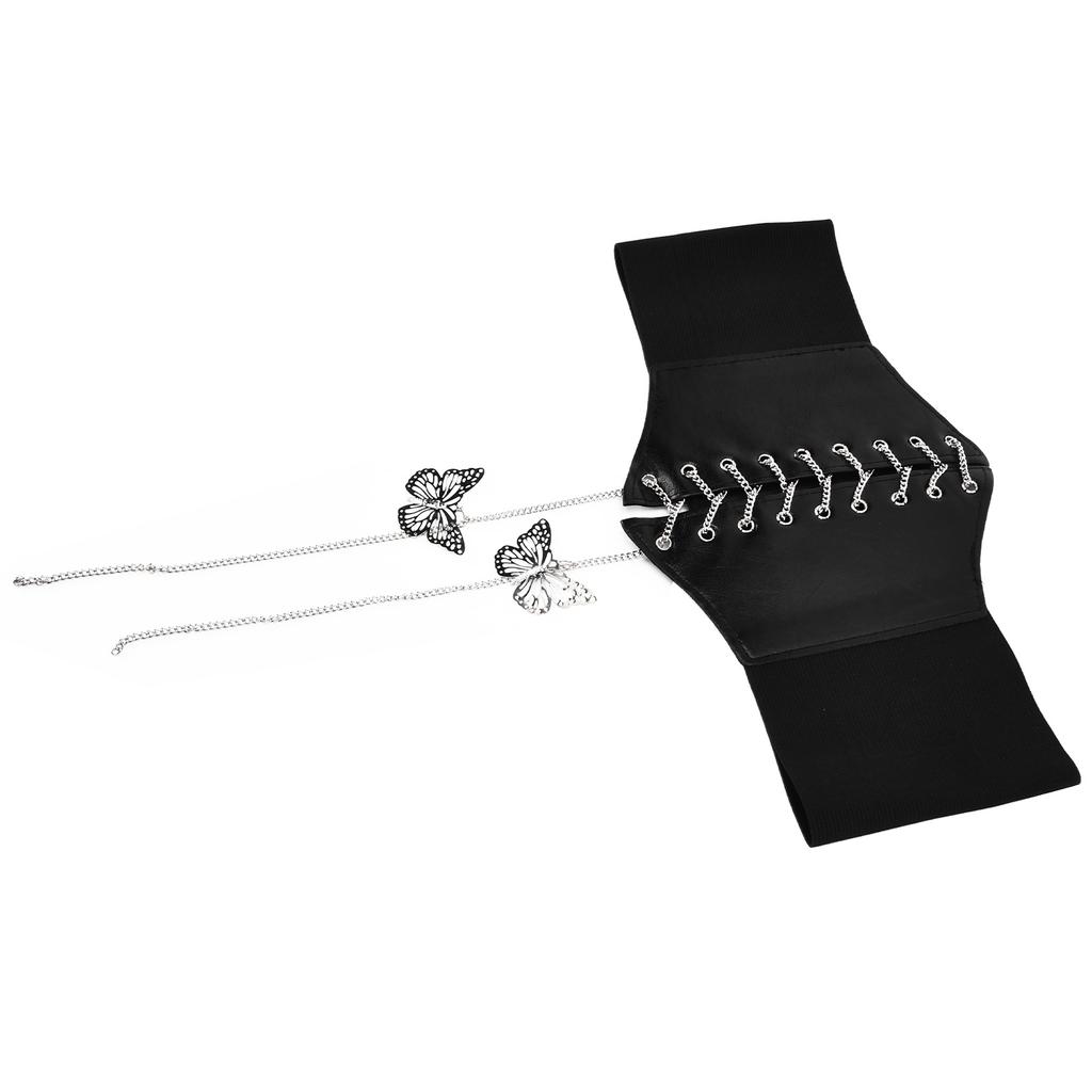 Black Corset Belt Unique Design Vintage Style PU Leather Comfortable Durable Waist Corset Belt