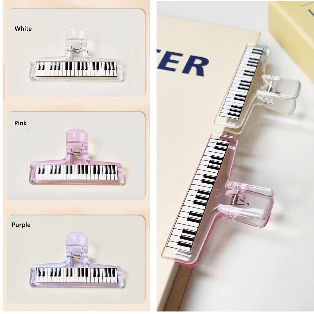 5Pcs Strong Grip Sheet Music Clip Transparent Acrylic Piano Score Fixed Binder Clamp  Desk Decor