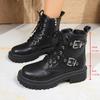 Martin Boots Women's Autumn and Winter New Single Boots Thick-soled Thin Boots Large Size Short Boots Lace-up Boots