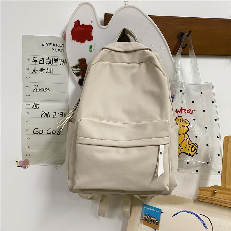 

Зимовий Новий Корейський Стиль Однотонний Нейлоновий Рюкзак Простий Повсякденний Унісекс Рюкзак білий