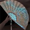 Luminous Handmade DIY Ancient Chinese Sle Blank Fan Xuan Paper Silk Cloth Night Light Hanfu Accories Student Home Daily Use