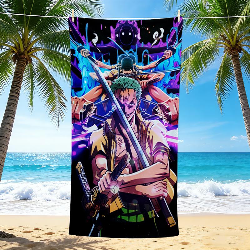 1Pc One Piece Zoro'S Determination Beach Towel Quick Dry Multiuse For Beach Pool Gym Yoga Home Travel Christmas Halloween Xmas Gift L1180