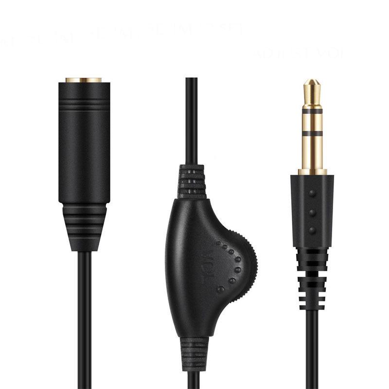 3.5mm Male To Female Audio Extension Cable with Volume Control Wheel