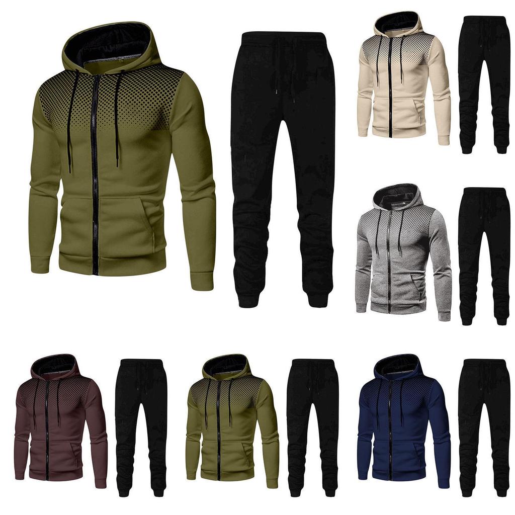 Men's Autumn/Winter Sports Fitness Set: Sweatshirt & Long Pants
