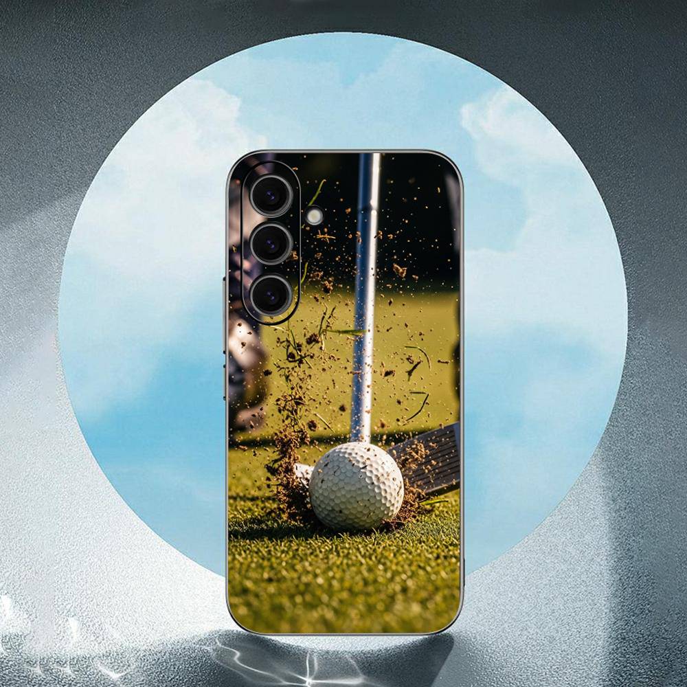 

Sport Art Golf Ball For Samsung Galaxy S25 S24 S23 Ultra S22 S21 Plus S20 Black Soft Silicone Protective Case SamsungS21fe