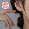 1 Pair of Silvery Stud Earrings, Featuring a Hollow-out Circular Moonlight Blue Design—simple, Hypoallergenic