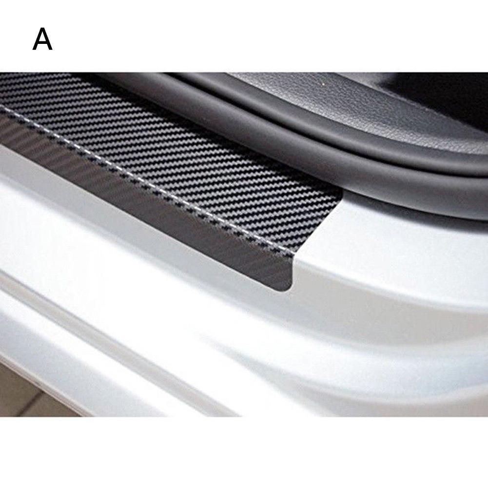 4X Accessories 3D Carbon Fiber Car Door Sill Scuff Anti-Scratch Decal Front Rear