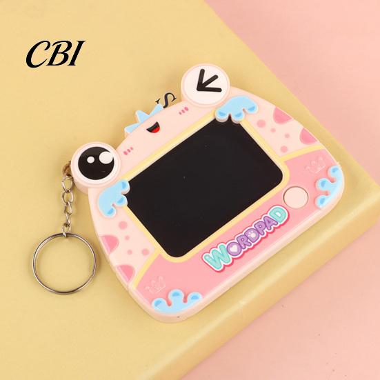 Wiederverwendbares Schreibblock Mini Zeichenbrett Schlüsselanhänger für Kinder, Cartoon Frosch mit Schlüsselring, Hängendes Kritzel Skizze Schultasche LCD Tablet Anhänger