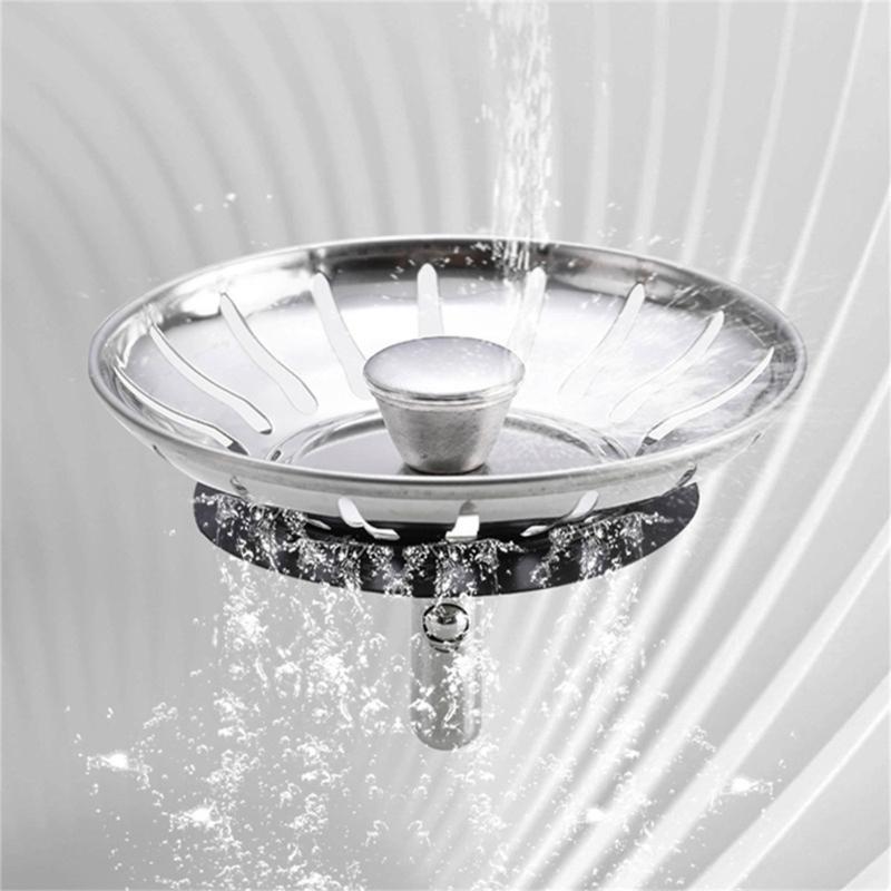 Kitchen Sink Drain Basket Stopper Replacement Sink Strainer Stainless Steel Mesh Filter Strainers Convenient Use