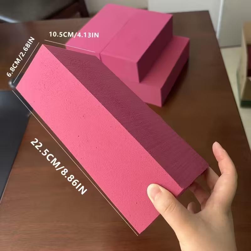

1Pc Large Red Flower Foam Blocks Both Dry And Wet Use Decorative Flower Base Suitable For Weddings, Parties, Home Decoration червоний