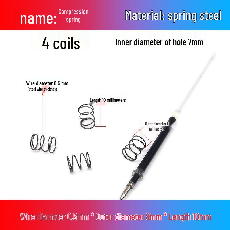 0.5mm Diameter Spring Steel Compression Spring for Precision Experiments and Miniature Helmet