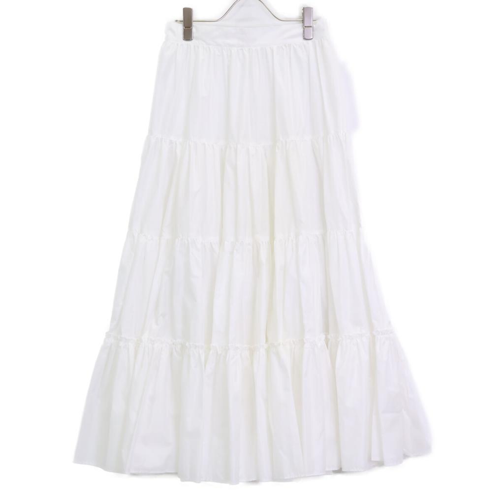 Cygne White Tiered Skirt with Petticoat Skirt 1 whiteUsed