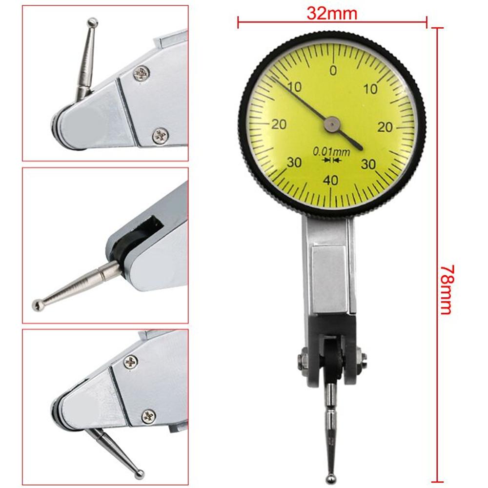 

0-0.8mm Precision Dial Test Indicator With Magnetic Base Universal Level Gauge Scale Tool For Mechanical Measurement жовтий