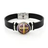 Elegant Saint Benedict Medal Adjustable Bracelet Stylish Black Leather Jewelry Unisex Gift