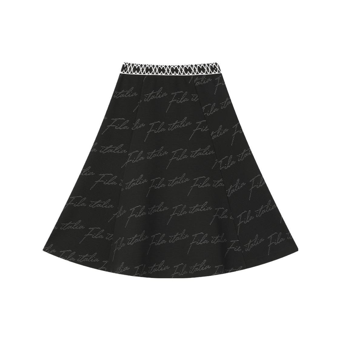 

New FILA Knit Long Skirt Women s Jet Black F11W344301F-BK M