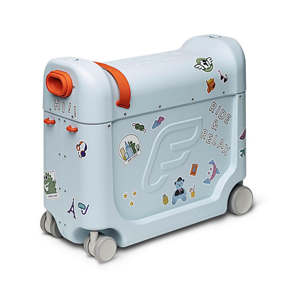 Stokke JetKids Travel Bed Aqua Children's Suitcase, Carry-on, Sit-on, Box,