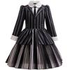 Abito da sera in rete da ragazza per cosplay della Famiglia Addams di Mercoledì con accessori (Taglia unica)