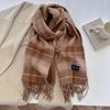 Autumn and winter new versatile scarf women's thickened woven thick beard fringed warm scarf imitation cashmere shawl