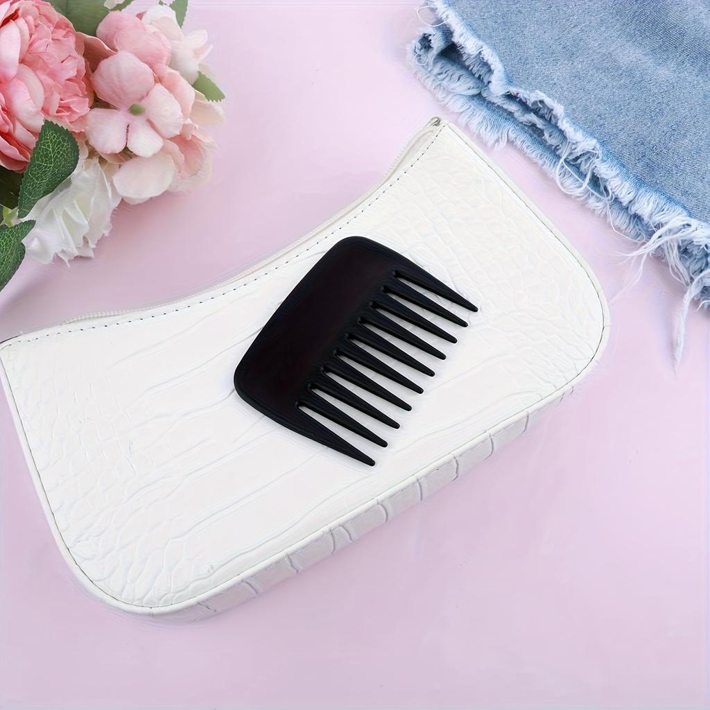 Portable Soft Hair Comb, Anti-static Wide Tooth Comb Stripe Comb, Portable Travel Comb, Suitable for Men and Women Thick Curly Waves Wig, Black