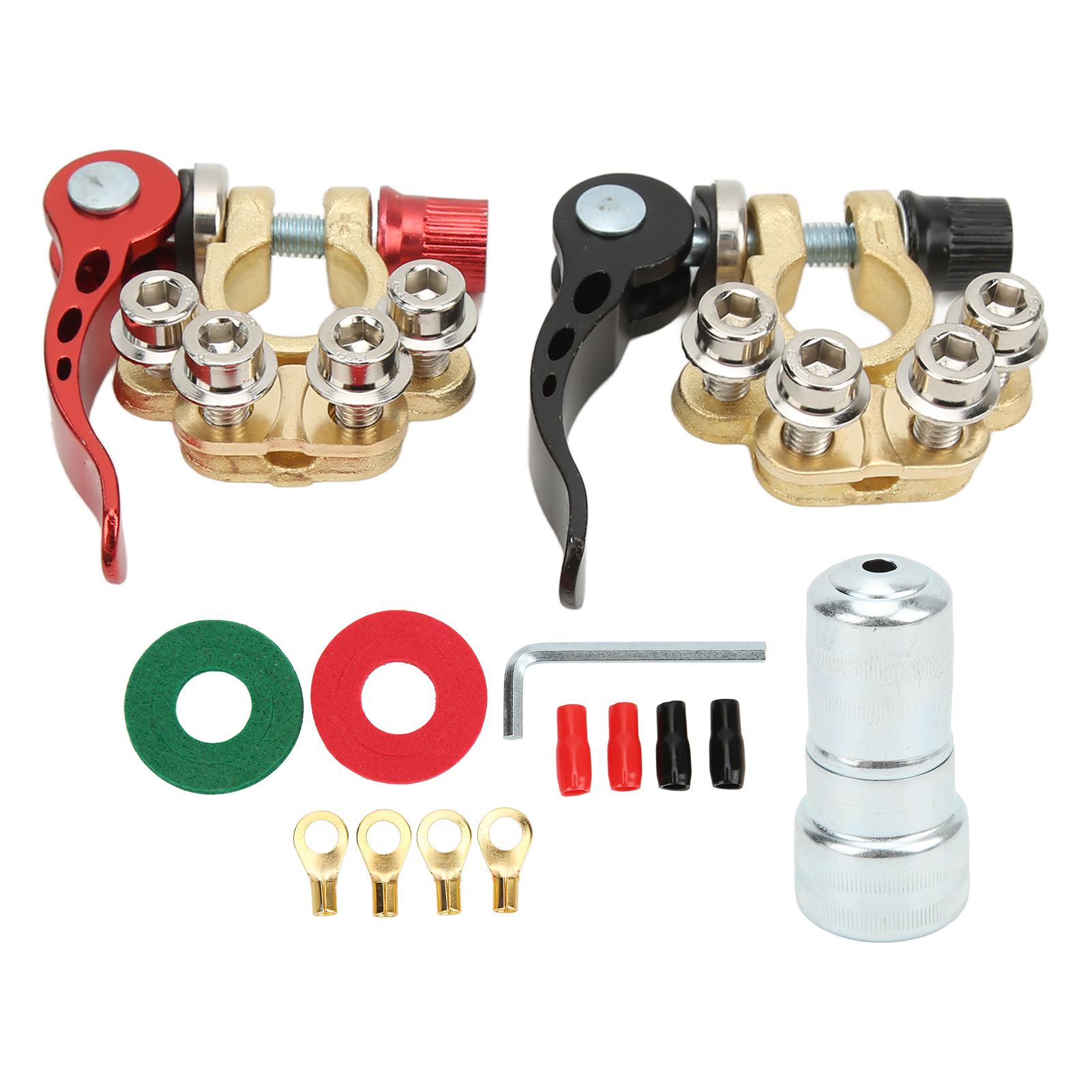 

2 шт. 4-контактні клеми акумулятора Позитивна Негативна Латунь Хороша Електропровідність для SAE JIS Тип A