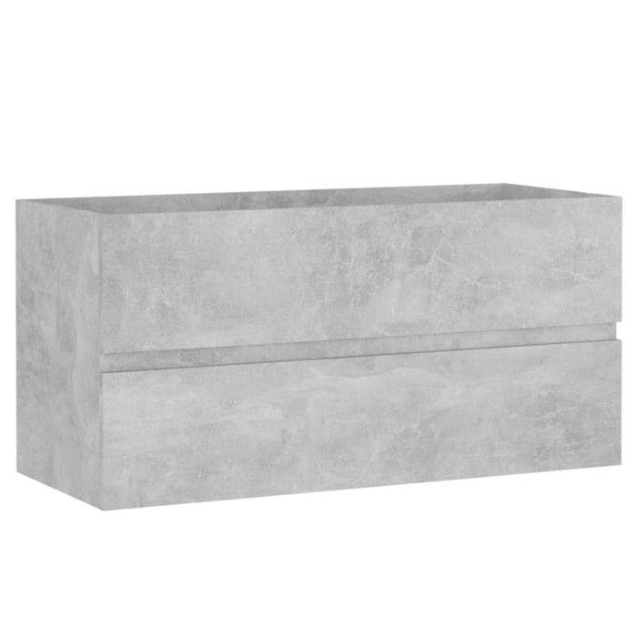 VidaXL Sink Cabinet Concrete Grey 90x38.5x45 Cm Chipboard