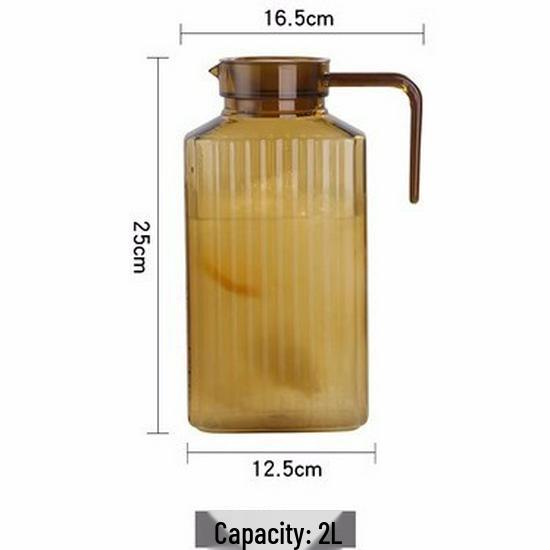 Acrylic High-Temperature Resistant Pitcher - Large Capacity Cold Water and Juice Jug for Home, Restaurant, or Bar