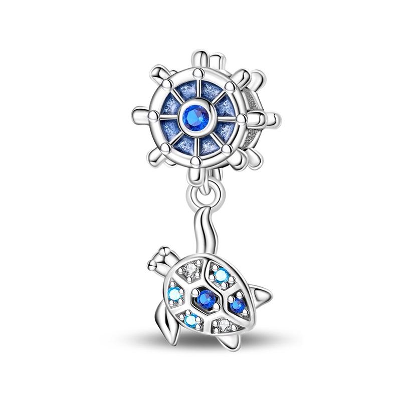 Copper Cross Saint Devil'S Eye Charms Bead Gold Plated Moon Pendant For Original Bracelet Women Jewelry Accessories