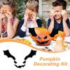 Halloween Pumpkin Decorating Props Pumpkin Face Decals Wings Metal Handmade Halloween Decor Spooky Holiday Party Supplies