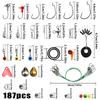 187/263 Pcs Fishing Kit Accessories Kit Jig Hooks Fishing Sinker Weights Swivels Snaps Connectors With Fishing Tackle Lure Box