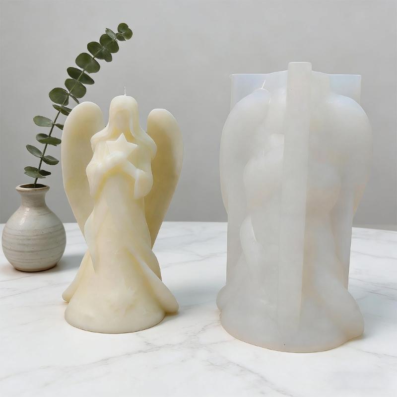 Easy to Use Silicone Candle Mould Featuring Detailed Sleep Angel Designs for Craft Projects