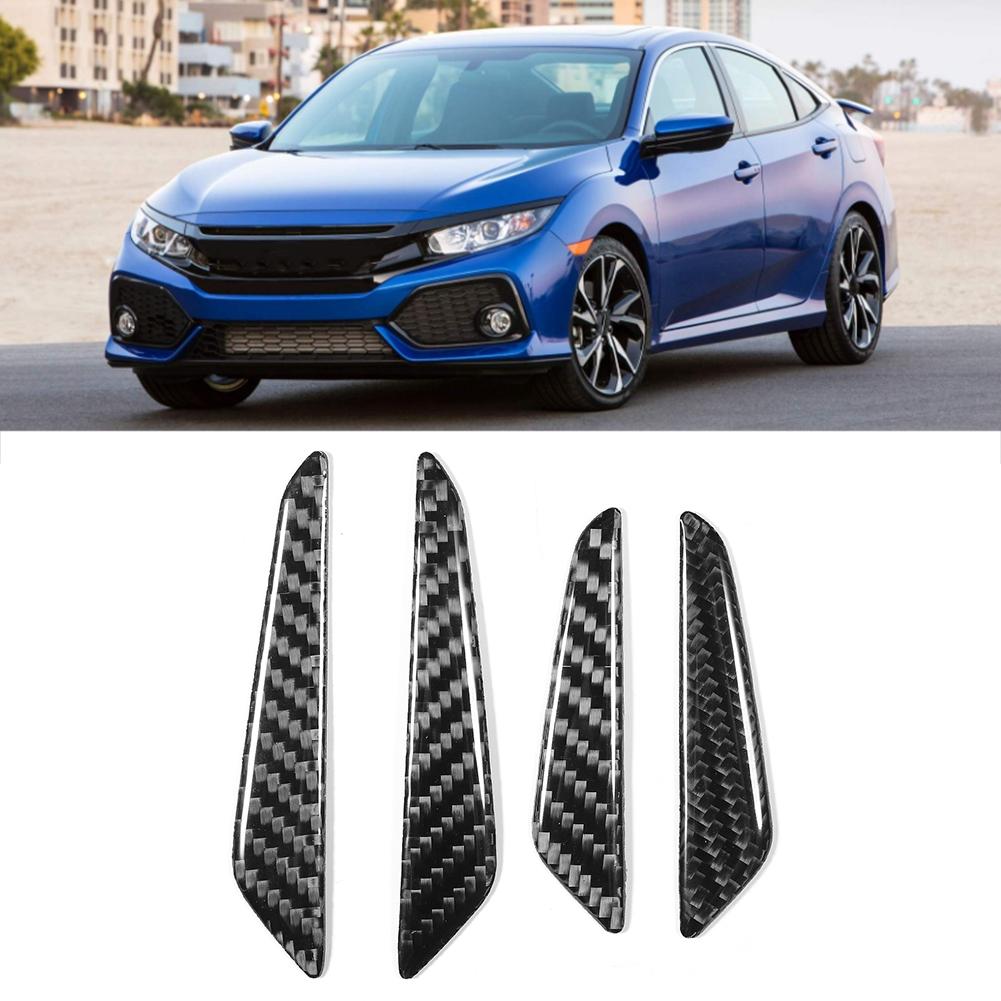 4pcs Car Door Edge Reflector Decorative Protector Anti Collision Crash Bar Strip