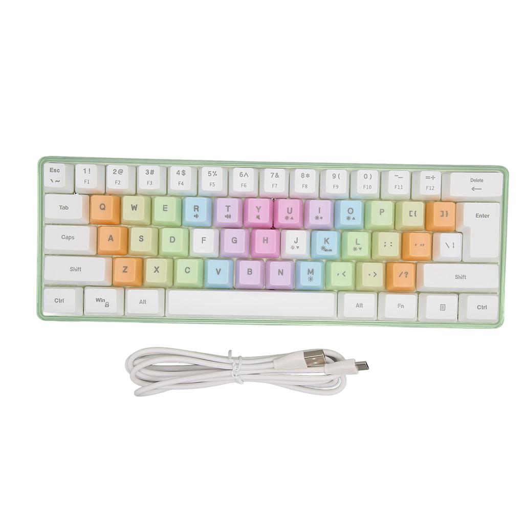 61 Keys Mechanical Keyboard RGB Backlight Colorful Keycaps Wired Mechanical Keyboard for Gaming Work