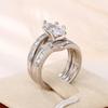 Huitan 2022 Set Rings Series for Women Full Paved Sparkling Cubic Zircon Modern Fashion Design Engagement Wedding Rings