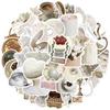 50Pcs White Gentle Sticker Modern Wall Art Home Decorations DIY Gift Toy For DIY Wall Luggage Computer Phone Stickers