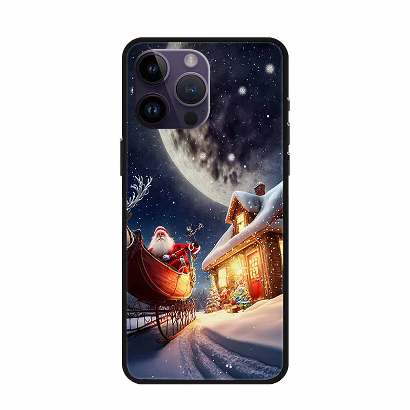 Christmas Case For iPhone 15 Pro Max Cover iPhone 15 Plus Lovely Soft Silicone TPU Back Phone Case For iPhone 15 Pro Cover Coque