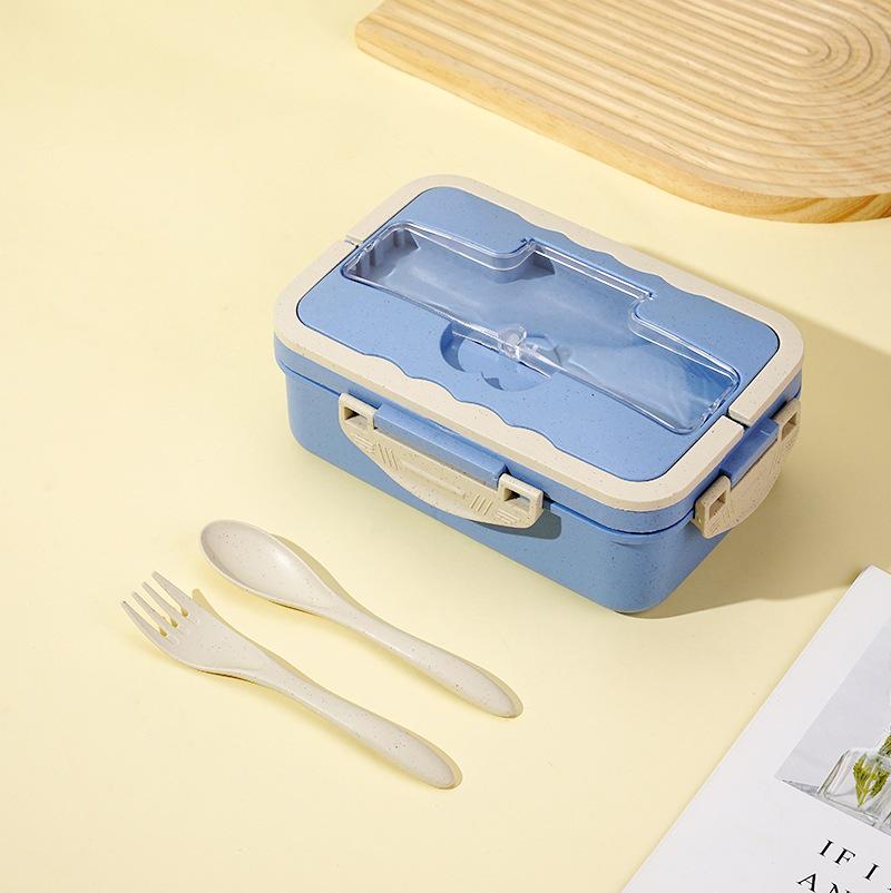 Wheat Straw Insulated Microwave-Safe Bento Lunch Box for Office & Students