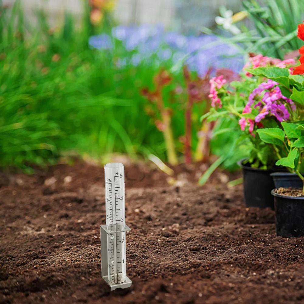 Easy To Read Glass Rain Gauge 2 in1 Mounting Rack Garden Moisture Meter  Farm Rain Measurement