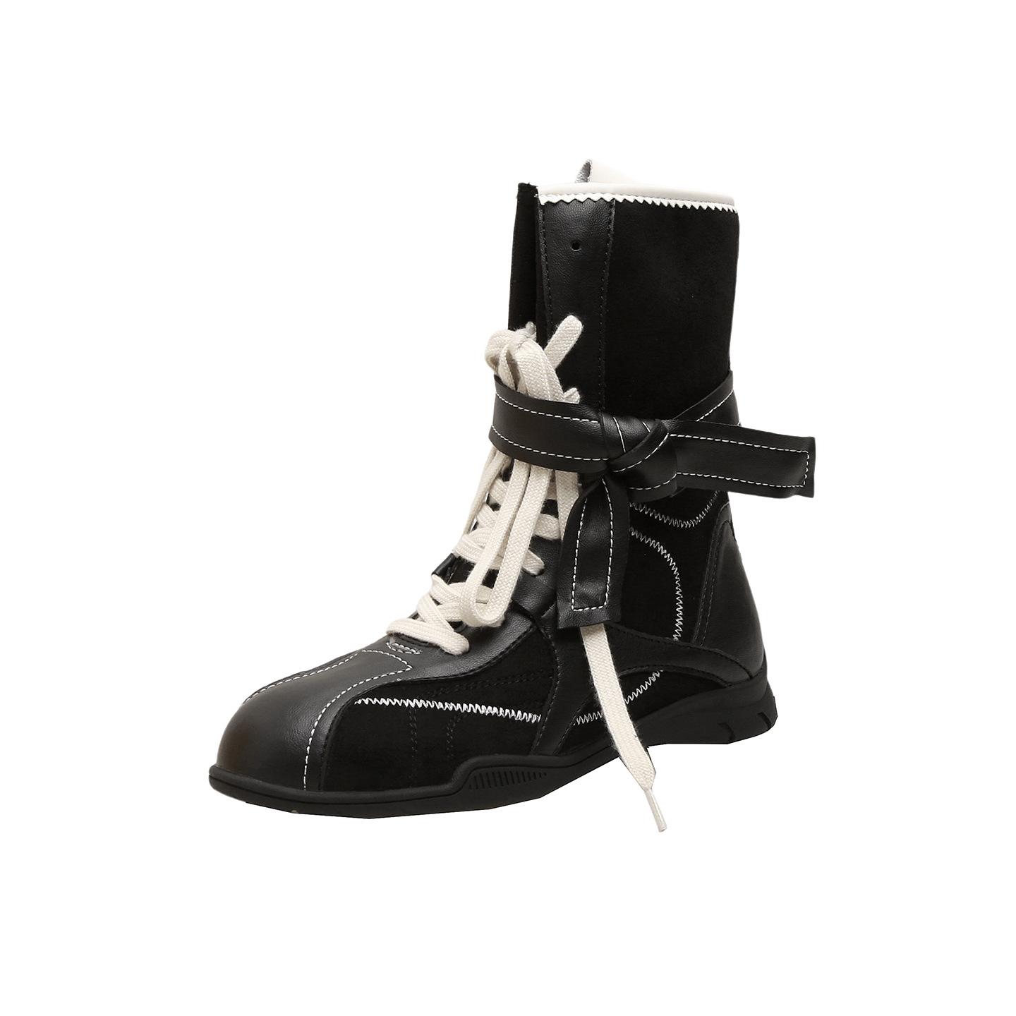 

2025 autumn and winter new wasteland fashionable retro color matching versatile straps side zipper hunting clothes Dexun Martin boots women s autumn 40